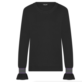 Lady Day Melanie zwarte trui met mouwdetail in kleur