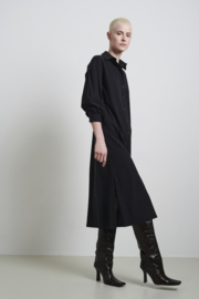 Jane Lushka Sabine lange zwarte travelstof jurk met band U9221676/L