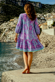 Antica Sartoria FC189 | Viola boho jurk met print