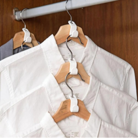 6x Witte mini kledinghanger - kledingkast organizer