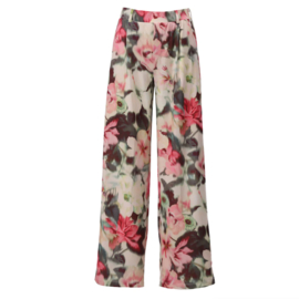 K-design A341 P956 travelstof broek met bloemen print