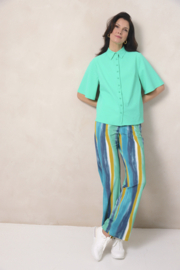 Mi Piace rechte travelstof broek Swirly - Mint Leaf