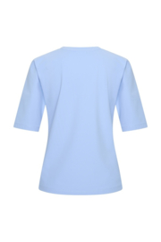 Mi Piace MP202271 Travelstof shirt met V-hals – Lavendel Blauw