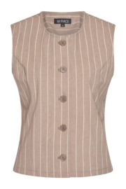 Mi Piace MP202658CSPT Travelstof gilet Classic Stripe print - Falcon kleur