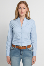 Only-M licht blauwe blouse met rimpeling 202.92