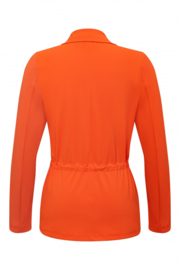 Aime Balance Manning Coral (orange) travelstof blazer met lange mouwen