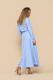 Mi Piace MP202123 Travelstof Maxi Rok – Lavendel Blauw