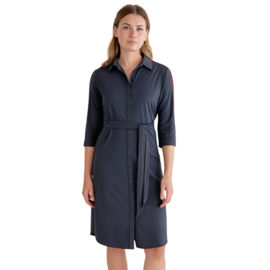 Mi Piace MP202665 | travelstof jurk met bies & band - Dark blue