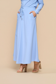 Mi Piace MP202123 Travelstof Maxi Rok – Lavendel Blauw