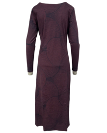 Mi Piace MP202652CIPT | travelstof jurk met circle print - Burgundy