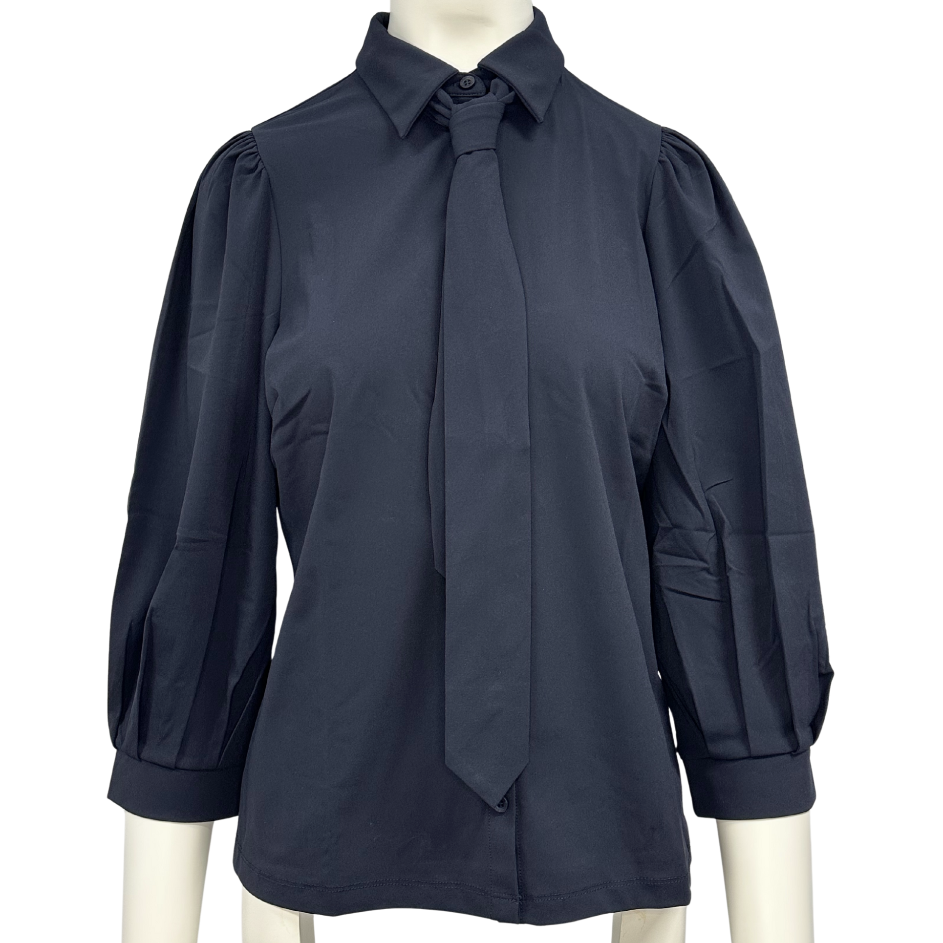 *-15€ AKTIE* Lady Day Mary travelstof blouse met stropdas - Blue | FW2025-2026