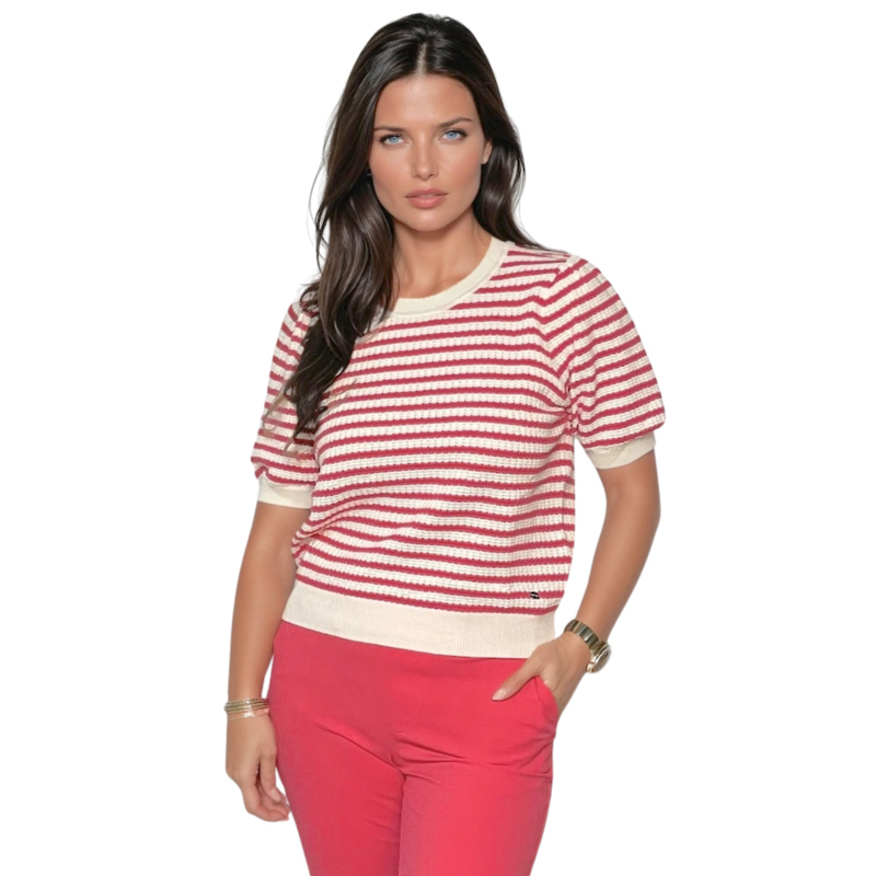 Lady Day Sammy zomer pull Stripe Coral Sunset - Champagne