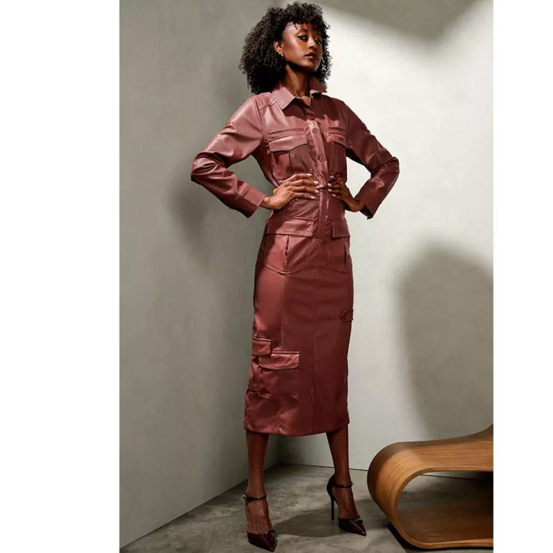 Lederlook kleding topjurken