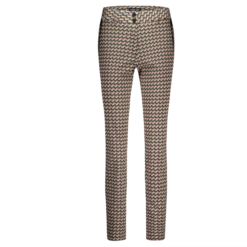 Lady Day Colette Zip travelstof broek - Studio print