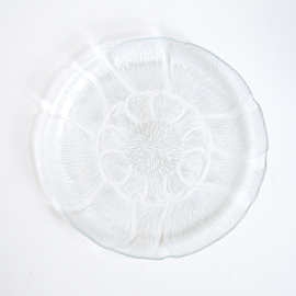 Serveerschaal - vintage - bloem -  Glas - Arcoroc Fleur