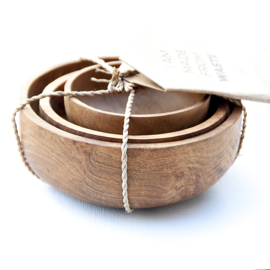 Schaaltjes - teak - Original Home - set van drie