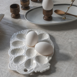 Schaal - vintage - Voor (paas) eieren  - Wit