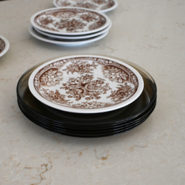 Bord - vintage - rookglas - Arcoroc - set van ZES
