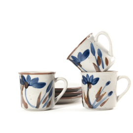 Kop en schotel - Espressokop - vintage - set van drie