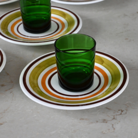 Bord - vintage - Italië - handbeschilderd - set van ZES