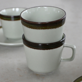 Espressokop en schotel - vintage - Mikasa Japan E 5017 - Indian Summer - Set van VIER
