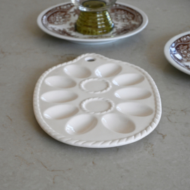 Schaal - Serveerschaal - vintage - Voor TIEN  (paas)eieren - Wit