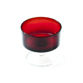 Glas - Coupe -  Cavalier-  donkerrood - vintage - Luminarc