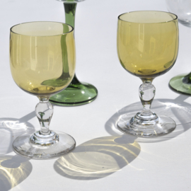 Wijnglas - vintage - amberkleurig - set van twee