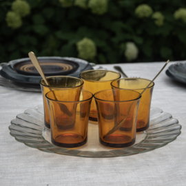 Glas - Klein glas - Amuseglas - vintage - Amberkleurig - Duralex ( 5x beschikbaar )