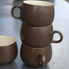 Kop en schotel - Cappuccino kop - vintage - Denby England - set van twee ( 2x 2 beschikbaar )