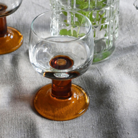 Wijnglas - Roemer - vintage - Amberkleurig - zeldzame vondst - set van ZES