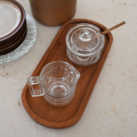 Suiker en melkset - Set voor olie, kruiden - vintage - helder glas  - Joe Colombo Italy