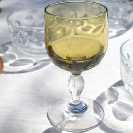 Wijnglas - vintage - amberkleurig - set van twee
