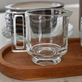 Suiker en melkset - Set voor olie, kruiden - vintage - helder glas  - Joe Colombo Italy
