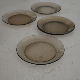 Bord - vintage - rookglas - Arcoroc  (5 stuks beschikbaar)