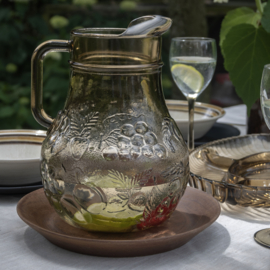 Karaf - vintage  - fruitreliëf - rookglas