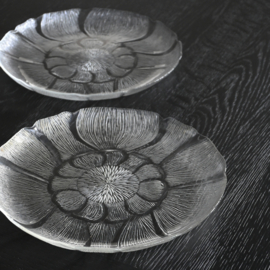 Serveerschaal - vintage - bloem -  Glas - Arcoroc Fleur