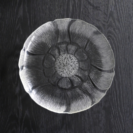 Serveerschaal - vintage - bloem -  Glas - Arcoroc Fleur