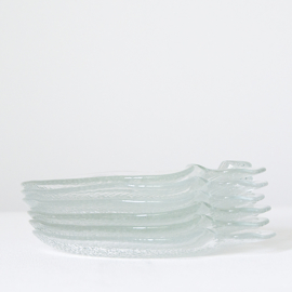 Schaaltje - vintage - Vis - Glas -  Arcoroc - set van ZES