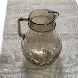 Karaf - vintage  - fruitreliëf - rookglas