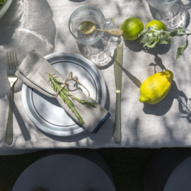 Serveerschaal en twaalf borden  - vintage - dertiendelige set - Colditz