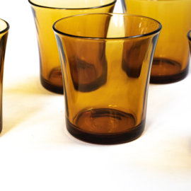 Glas - Klein glas - Amuseglas - vintage - Amberkleurig - Duralex ( 5x beschikbaar )