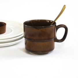 Koffiekop - Espressokop met schotel - vintage  - Tulowice - set van vijf