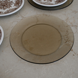 Bord - vintage - rookglas - Arcoroc - set van ZES