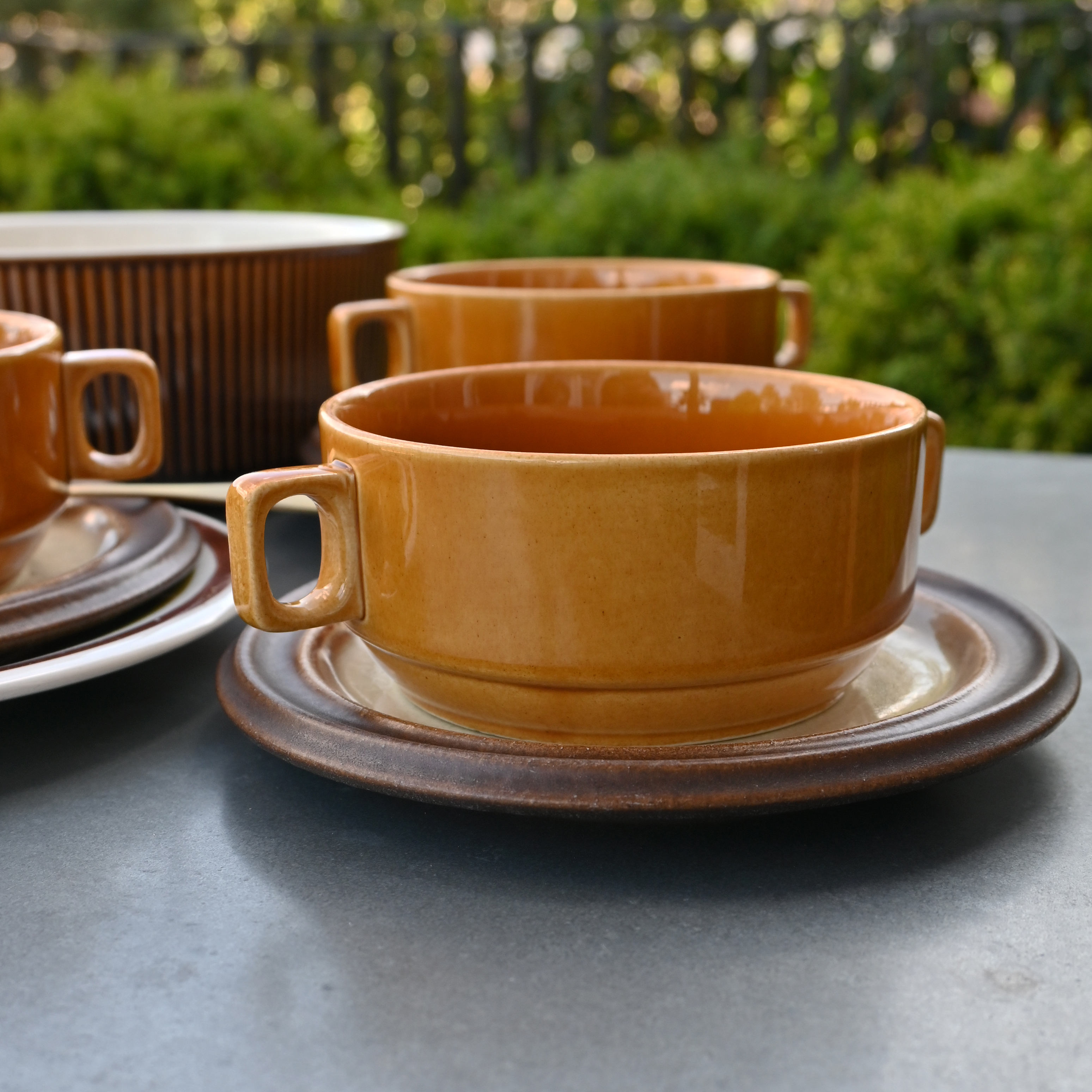 Soepkom - vintage - set van vier