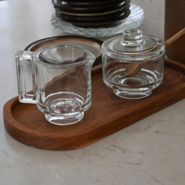 Suiker en melkset - Set voor olie, kruiden - vintage - helder glas  - Joe Colombo Italy