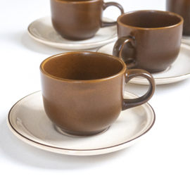 Kop en schotel - vintage - Koffie- Thee - Cappuccino - KIL nr 00713 - set van vier