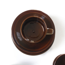 Kop en schotel - Koffie- Thee - Espresso - vintage - set van VIJF