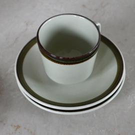 Espressokop en schotel - vintage - Mikasa Japan E 5017 - Indian Summer - Set van VIER