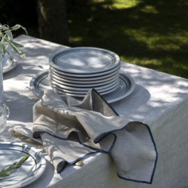Serveerschaal en twaalf borden  - vintage - dertiendelige set - Colditz